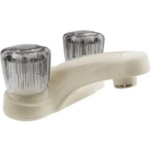 Dura Faucet DF-PL700S-BQ RV Bathroom Faucet with Smoked Acrylic Knobs (Bisque Parchment)