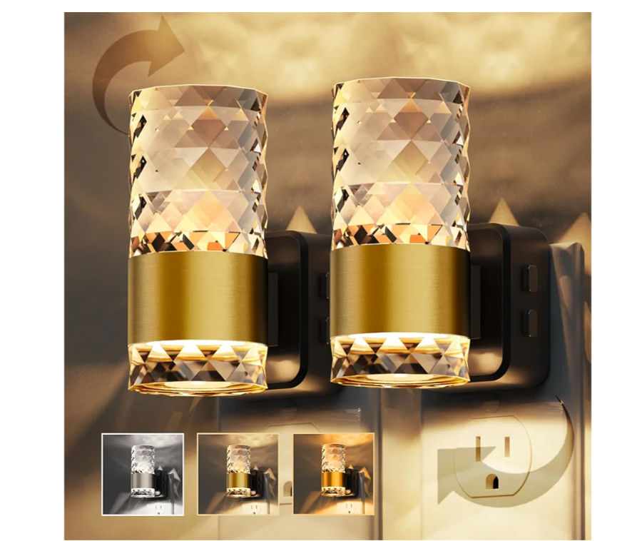 L LOHAS LED Night Light,Modern Night Lights Plug into Wall,2 Pack Amber-3000K-5000K Adjustable Color Temperature Night-light,Dimmable Nightlights with Dusk to Dawn Sensor for Rooms Bathroom Hallway