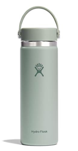 Hydro Flask Water Bottle - Insulated Stainless Steel - Wide Mouth Flex Lid, Non Spill, Leakproof and Refillable in 20 Oz Agave Green