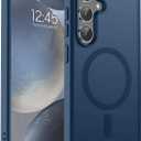 SUPFINE Magnetic for Samsung Galaxy S24 Plus Case / S25 Plus Case(Compatible with MagSafe) (Military Grade Drop Protection) Slim Translucent Shockproof Phone Case,Sapphire Blue