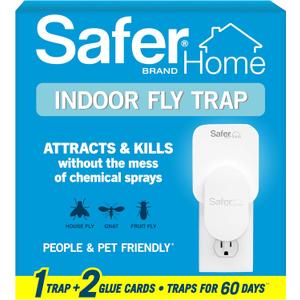 Safer Home Indoor Plug-In Fly Trap - SH502 - Effective Fruit Fly Traps for Indoors, Gnat Traps for House Indoor, 400 Sq Ft Protection - Style: 1 Device + 2 Glue Cards