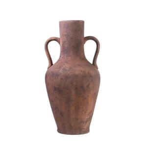KensTro 20.5in Tall Ceramic Floor Vase with Vintage Handles, Terracotta