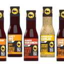 Buffalo Wild Wings Sauce Variety Pack | 5 Flavors: Honey BBQ, Mango Habanero, Parmesan, Asian Zing, Caribbean Jerk, 12 Ounces (Pack Of 5) (EXP 05/30/26)