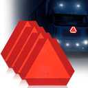 Shimeyao 4 Pcs Slow Moving Vehicle Sign Reflective Safety Triangle Sign Thick Aluminum Engineering Grade Safety Signs 0.7 mm 13.2 x 15 Inches up to 7 Years of Outdoor Use for Golf Cart