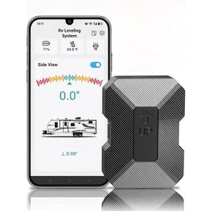 Wireless RV Leveling System - User-Friendly Phone App with Real-Time Precise Leveling Measurements, Advanced Wireless RV Level and Camper Leveling System, Included AA Batteries (3.7")
