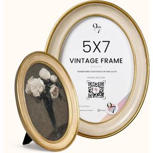 97 Decor Elegant Vintage Picture Frames 5x7 - Vintage Oval Picture Frame 5x7, Fancy 5 X 7 Antique Frames With Glass Front For Photo Display Tabletop And Wall Mounting