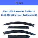 IG Window Visors Fit for 2002-2009 Chevrolet Trailblazer, Out-Channel Rain Guards Vent Wind Deflectors 4PC, Car Accessories for 06-09 Chevy Trailblazer SS