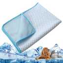 TYMONT Dog 4Cooling Mat Ice Silk Self Cool Pad for Small Medium Large Dogs and Cats, Cool All Day/Night Materials Safe, Easy Carry, Washable Reusable Pet Training Pad (Color : Blue, Size : 90x50.3)