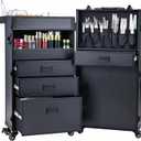 Mobile Nail Tech Station & Rolling Makeup Case with Drawers - Lockable Nail Travel Case for Nail Tech, Cosmetology Case on Wheels, Salon Cart & Tattoo Workstation