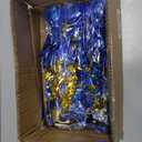 6 Pcs Graduation Table Centerpieces, Blue and Gold Graduation Table Decorations 2026 Metallic Foil Spray Grad Tabletop Centerpiece Star Burst Glitter Graduate Cap Class of 2026 Graduation Party Favors