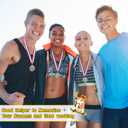 RoundFunny Award Medals 1st 2nd 3rd Place Medals for Awards Winner Medal Gold Silver Bronze Medal with Neck Ribbon Trophy Award for Sports Competitions Party 2 Inches