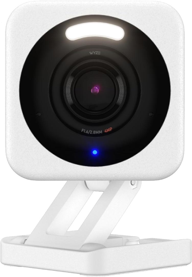 WYZE Cam v4, 2.5K QHD WiFi Indoor/Outdoor Smart Home Security Camera, Pet/Baby Monitor, Motion Activated Spotlight/Siren, Color Night Vision, 2-Way Audio, Works with Alexa & Google (White)