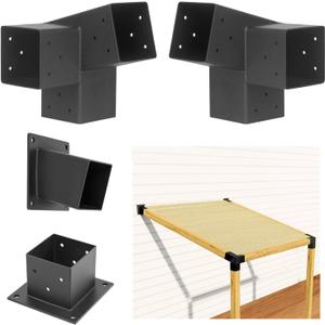 15Slanted Roof Wall Mount Pergola Bracket kit,3 Way Pergola Brackets for 4" x 4"(Actual 3.5" x 3.5") Wood Beams, DIY Post Base Kit for Gazebo,Pergolas 15Slanted Roof Wall Mount Pergola Bracket kit,3 Way Pergola Brackets for 4" x 4"(Actual 3.5" x 3.5") Wood Beams, DIY Post Base Kit for Gazebo,Pergolas