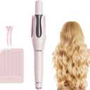 Rotating Curling Iron 1 Inch- LENA Z4 Automatic Curling Wand with Anti-Scald & Versatile Hair Protection, Titanium Coating, Easy-to-Use Design for Long-Lasting Shiny Curls, Dual Voltage