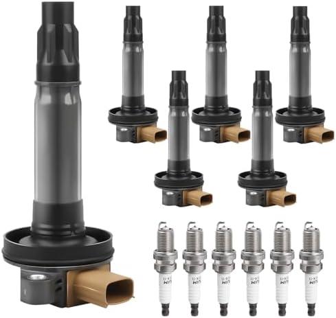 Ignition Coil Pack Spark Plugs Replacement for 3.5 V6 Turbo 2011 2012 2013 2014 2015 2016 2017 Ford F150 Ecoboost Expedition Explorer Flex Taurus Transit, Lincoln MKS MKT Navigator, UF646, Set of 6