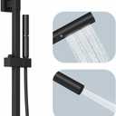 BESy Brass Shower Arm, 10 Inch Rainfall Shower Head with Handheld Spray Combo, Dual Showerhead Outdoor Shower Kit Rain Setting Hand Held Sprayer with Adjustable Slide Bar Set, Matte Black