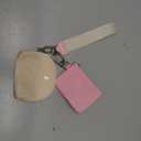 Mum's Memory Mini Zip Around Wristlet Wallets for Women -KeyChain Wallet with Detachable Dual Pouch Wristlet -Key Chain Coin Purse Small Wallets (Pink+White)