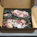 Floroom Arch Flowers with Drapes Kit (Pack of 4) - 2pcs Artificial Dusty Rose & Blush Floral Swag Arrangement with 2pcs Draping Fabric for Wedding Ceremony Arbor and Reception Backdrop Decoration
