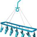 KANGCAI Underwear Hangers for Drying Metal Clothes Drying Rack, Laundry Drying Racks,Drying Racks, Foldable Laundry Clips,Small Drying Clothes, pins, Clips for Apartments Blue