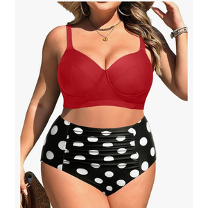 Tempt Me Women Plus Size Underwire Bikini - Two Piece High Waisted Swimsuits Bathing Suit 2025 Swimwear, Size 14 plus