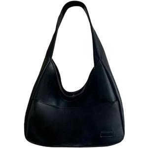 Faux Leather Tote Bag, Shoulder Bag for Women Satchel Handbag Crossbody Soft Women's Hobo Handbags (Black)