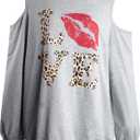 NANYUAYA Plus Size Cold Shoulder Sweatshirt for Women Graphic Long Sleeve Shirt Casual Off The Shoulder Tops (Gray, XXXL)