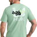 HUK - Men's Short Sleeve Performance Tee, Fishing T-Shirt for Men (X-Large, Fish Flag - Fog Green)