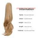Ponytail Extension,Hair Extension Ponytail 20" Long Claw Hair Extension Synthetic Wavy Straight Hairpieces Ponytail Clip in Ponytail Wig Daily Fluffy Pony Tail for Women(Blonde)