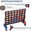 SpeedArmis Giant Wooden 4 in A Row Game - Fun Indoor and Outdoor Board Games for Teens, Includes 42 Pcs Dics and Carrying Bag