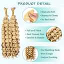 Blonde Human Braiding Hair Deep Water Wave Bulk Human Hair 100g 20 Inch 613 Blonde Curly Human Hair for Boho Braids Hair Extensions No Weft 2 Braids P27/613 Color