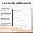 Large Desk Calendar 2026-2027, 18 Months Planner Pad From Jan 2026-Jun 2027, 22" x 17" Wall Calendar Classic Design with Habit Tracker Section, To-Do List, Notes, for Office, Home, School- Blue-Red