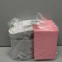 50 Pack Clear Treat Boxes with Forks - Small Dessert Boxes To Go - 5 Inch Disposable Paper Mini Containers for Cookie, Cake Slice, Charcuterie, Bakery, Strawberry, Baked Goods Packaging (Pink)