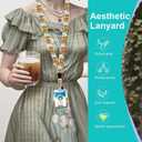 Highland Cows Lanyards with ID Holder Watercolor Butterfly Sunflower ID Badge Holder with Adjustable Breakaway Lanyard Cute Retractable Badge Reel for Teacher Student Kids Nurse Office