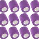 12-Pack Self Adhesive Bandage Wrap 2Inch x 5 Yards, Elastic Athletic Tape, Tattoo Grip Tape, Non Woven Medical Tape for First Aid, Sports, Wrist, Ankle, Vet Wrap for Pets (Purple)