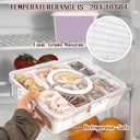 Amzcku Divided Serving Tray with Lid and Handle - Snackle Box Charcuterie Container for Portable Snack Platters - Clear Organizer for Candy, Fruits, Nuts, Snacks - Perfect for Party, Entertaining (1 pack 8 Compartments)