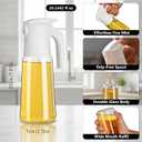 NYXVAULTA 300ml Glass Olive Oil Spray Bottle : (Only supports spray use), with precise dosage control. Suitable for kitchen and air fryer, applicable to salad, frying, and grilling scenarios. (White)