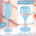 23 x 48 PCS Plastic Champagne Flutes, Plastic Champagne Glasses for Wedding, Reusable Acrylic Wedding Toasting Glasses Drinking Cups for Bachelorette Bridal Shower Anniversary Birthday Party (Blue)