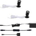 Taysing LED Spot Light Indoor Little Mini Spotlight Accent Lights for Display, Paintings, Pictures, Plants, Jewelry, Shelves, Cabinets, Posters, Showcase(Soft White-2 Pack Push Switch)