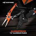 KastKing AlumaStream Finesse Fishing Tool Combo, 7.5 Aluminum Saltwater Fishing Pliers, Crossover Pliers, Wacky & Neko Rig Plier with O-Ring Storage, Fishing Tool Combo, Fishing Gifts for Men