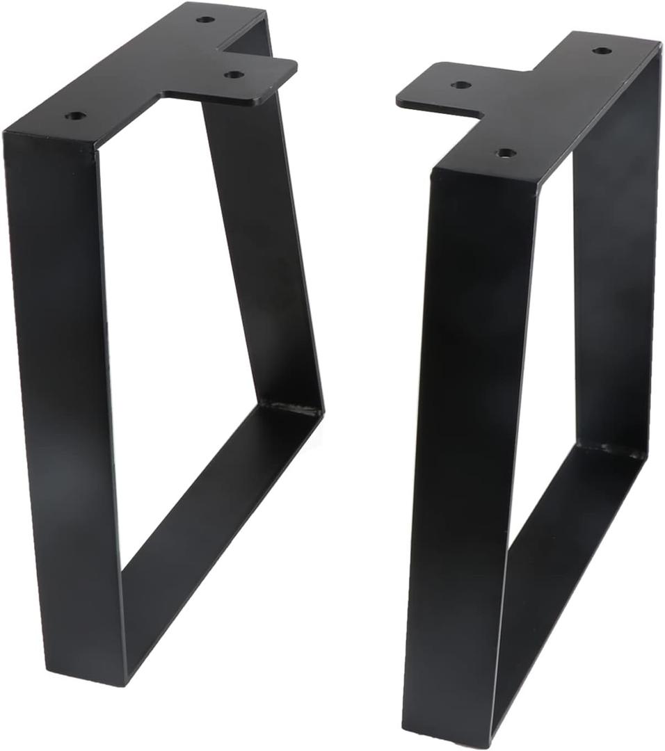 14 Inch Trapezoid Table Legs Black, DIY Furniture Metal Legs for Coffee Table, Bench Stool Cabinet Furniture Feet - Set of 2