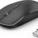 JOYACCESS Wireless Mouse, 2.4G Portable Slim Silent Computer Mouse Wireless with USB Nano Receiver, 2400 DPI, for Notebook, Laptop, PC - Black