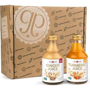 The Ginger People Ginger & Turmeric Juice Set | Digestion + Anti-Inflammatory | 8 Fl Oz (Pack of 2)