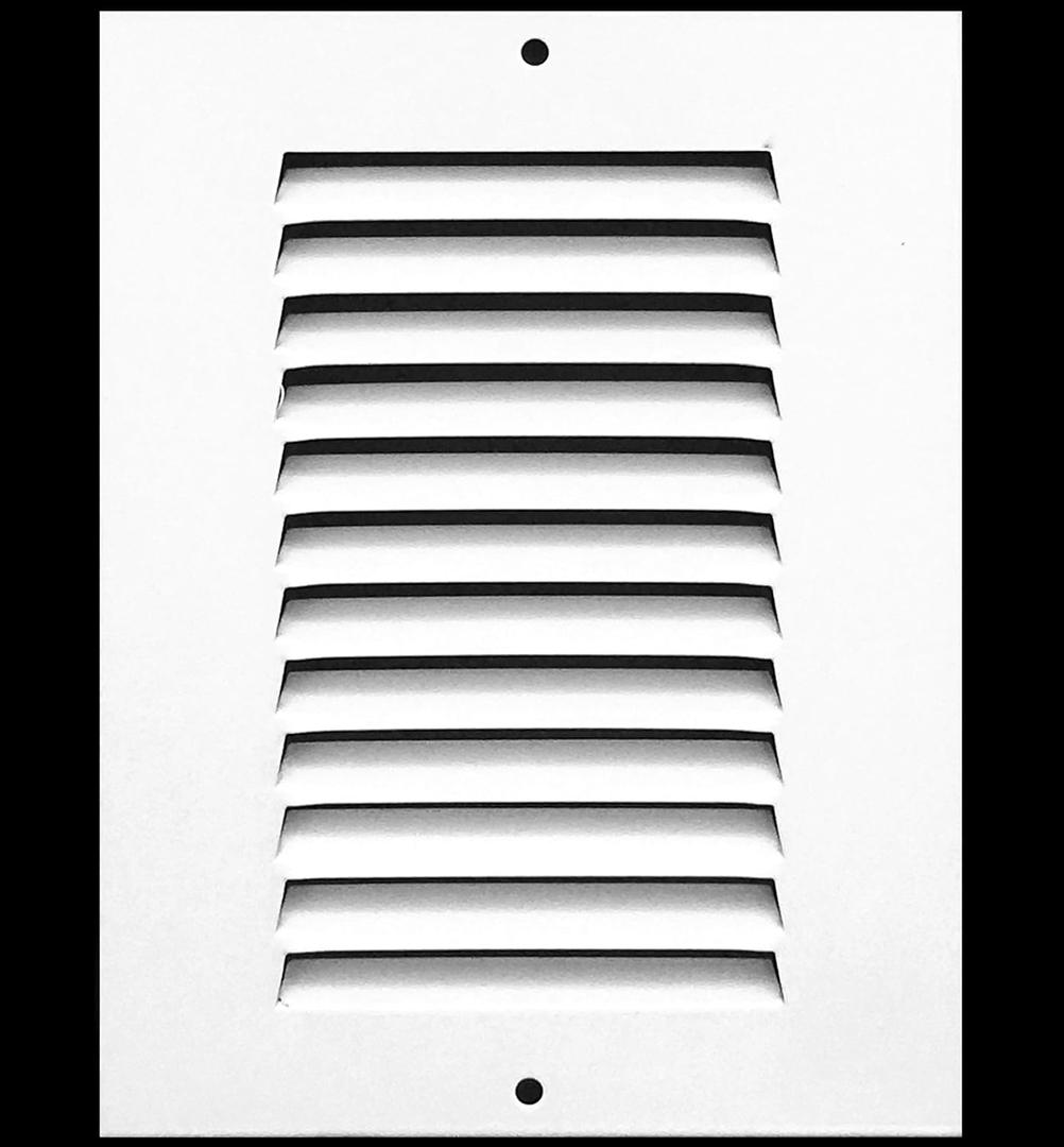 HVAC Premium 4'' x 6'' [Duct Opening] Flat Stamped Steel Return Air Grille - Sidewall and Ceiling - HVAC Vent Duct Cover - White [Outer Dimensions: 5.75''w X 7.75''h]