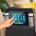 Backseat Car Organizer, 2 Pack Kick Mats Back of Seat Protectors bag with Touch Screen, Waterproof Seatback Covers for Kids, Multifunctional Universal Automotive Storage Pockets, Travel Accessories