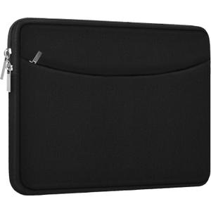 Laptop Sleeve 13.3 inch, Shockproof Protective Briefcase Carrying Computer Cover Bag with Accessory Pocket Portable Laptop Case Compatible with MacBook Air Pro 13.3 inch 14 inch, Black