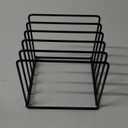 Space-Saving Kitchen Organizer Rack - 5-Slot Heavy-Duty Cutting Board and Bakeware Holder, Rust-Resistant with Anti-Slip Feet for Countertop or Cabinet Storage