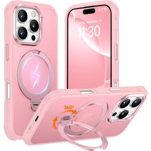 Magnetic Ring Stand Compatible with iPhone 16 Pro Max Case 6.9 inch 2024 - Pink