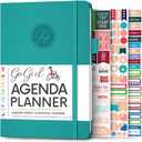 GoGirl Planner Agenda  Colorful Undated Monthly & Weekly Organizer for Women, Journal for Time Management & Productivity (Turquoise) (A5 (5.8'' x 8.3''))