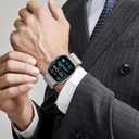 FULLIFE Stainless Steel Band Compatible with Apple Watch Ultra 3/2/1 Band 49mm for Men, Durable Metal Strap for Apple Watch Series 11/10 46mm, 9/8/7 45mm, SE3/6/5/4 44mm, 3/2/1 42mm (Silver)