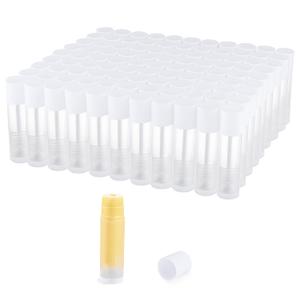 100 Pcs 5.5ml Bulk Empty Lip Balm Tubes Refillable Plastic Lip Gloss Container Travel Lipstick Tubes Holder For DIY Homemade Lip Balm (clear)
